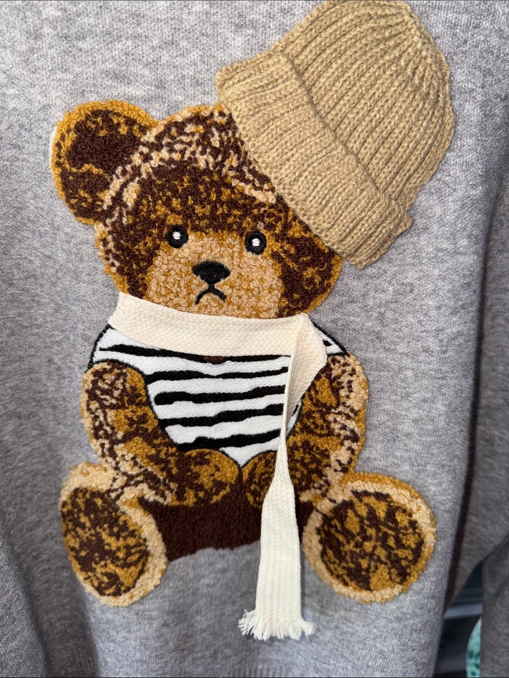 NWT Coastal Bloom Teddy Bear Sweater  Sz Lg to a 12 - Picture 2 of 7
